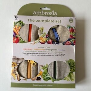 NEW Ambrosia Linen Refrigerator Bags The Complete Set